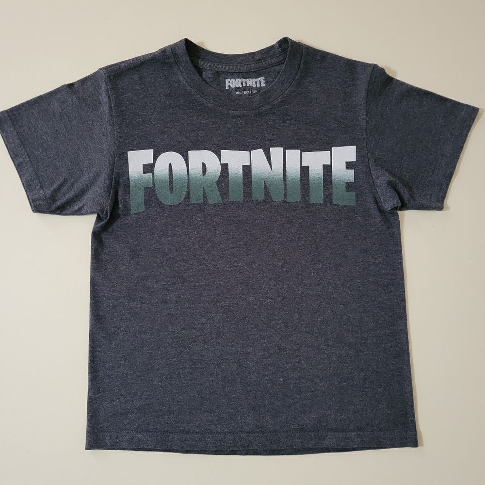 Fortnite Boy's Gray Graphic Front Crewneck Short Sleeve Tee